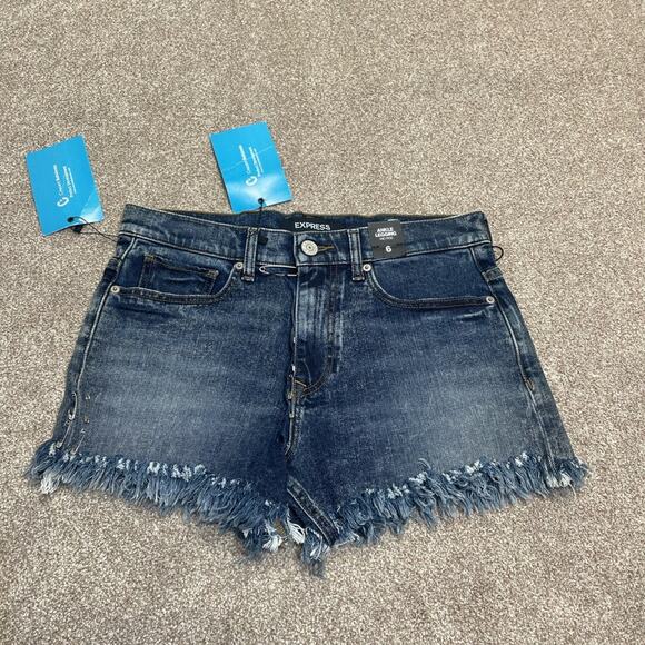 Y2K grunge streetwear Express 6 Edgy SafetyPin Frayed Highrise Shorts Punk Style - Picture 1 of 12